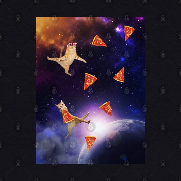 Flying cats and pizza in space by reesea